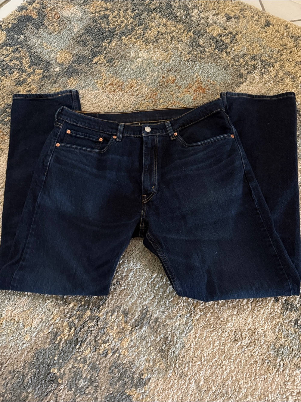 505 Levi's Men’s Dark Indigo Straight Leg Jeans SZ 36 W 32 L - Picture 4 of 11